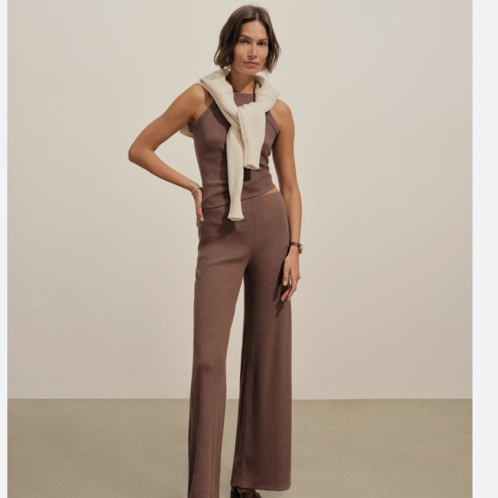 Buck Mason Brown Ribbed weekender pant & tank set
